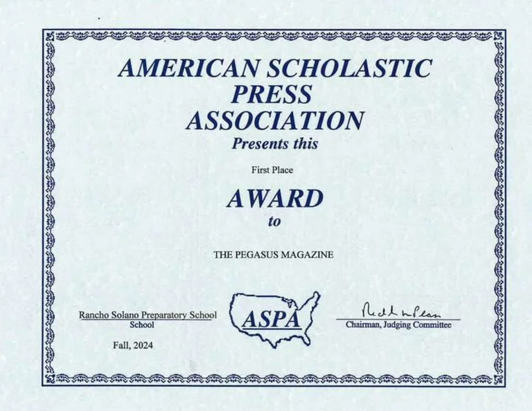 Pegasus magazine wins first place at ASPA
