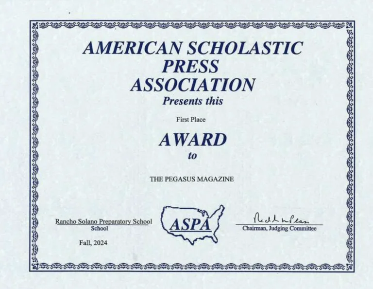 Pegasus magazine wins first place at ASPA